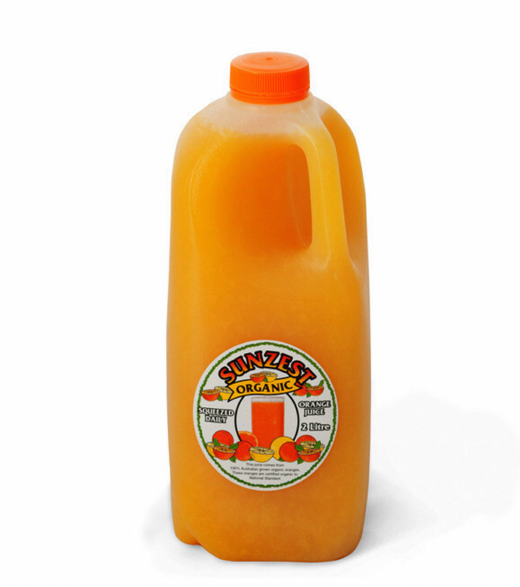 Organic sunzest orange juice 2lt